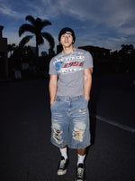 Vintage Style Distressed Short-Sleeve T-Shirt 2