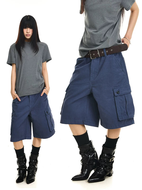 Vintage Washed Cotton Baggy Cargo Pants 1