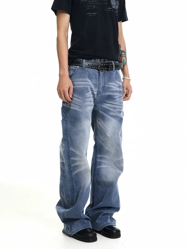 Vintage Washed Distressed Cargo Pants 1