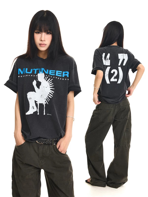 Vintage Washed Graphic Short-Sleeve T-Shirt 1