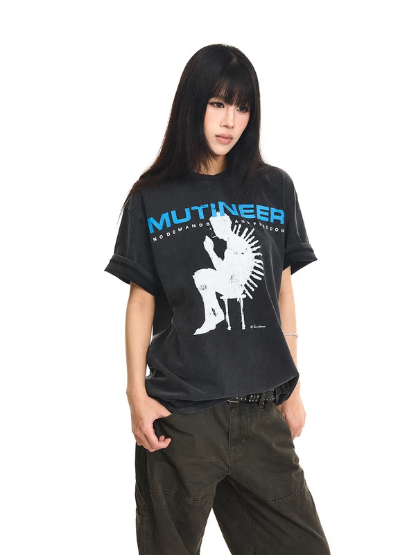 Vintage Washed Graphic Short-Sleeve T-Shirt 2