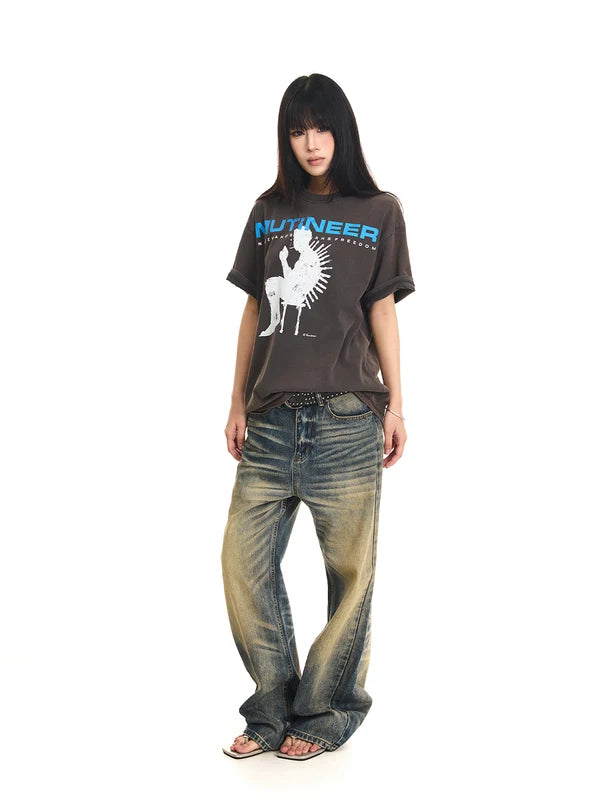Vintage Washed Graphic Short-Sleeve T-Shirt 4