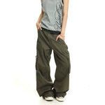 6262535579729,6262535579730,6262535579731,6262535579732,6262535579733, Vintage Washed Multi-Pocket Wide-Leg Cargo Pants