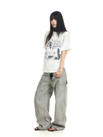 Vintage Washed Splatter Wide-Leg Cargo Pants 5