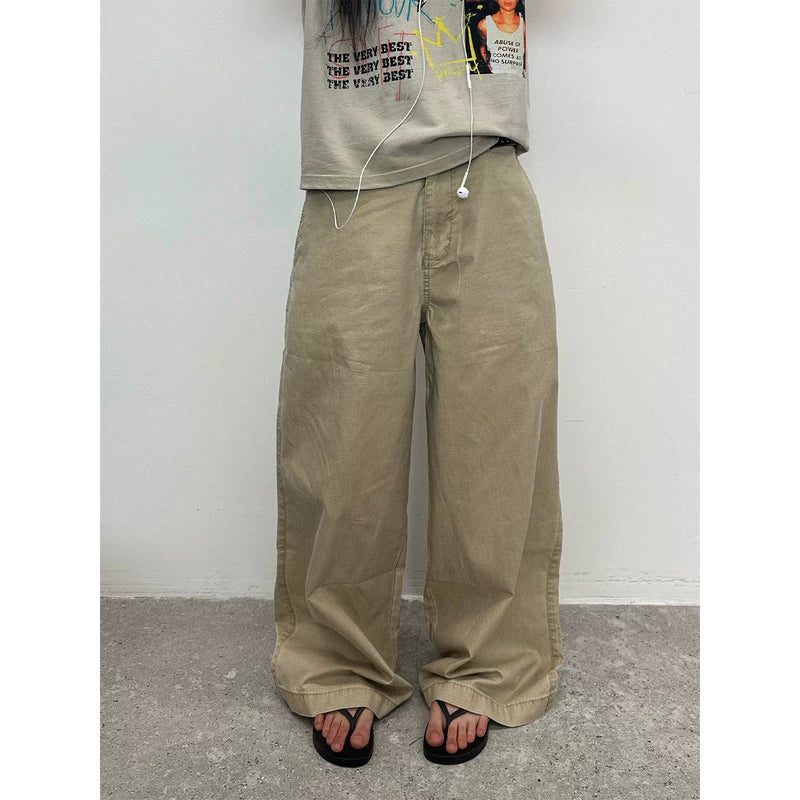 6105111368792,6105111368793,6105111368794,6105111368795,6105111368796, Vintage Washed Twill Wide Leg Pants