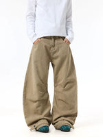 Vintage Washed Wide-Leg Cargo Jeans Pants 2