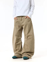 Vintage Washed Wide-Leg Cargo Jeans Pants 3