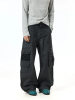 Vintage Washed Wide Leg Cargo Pants 2
