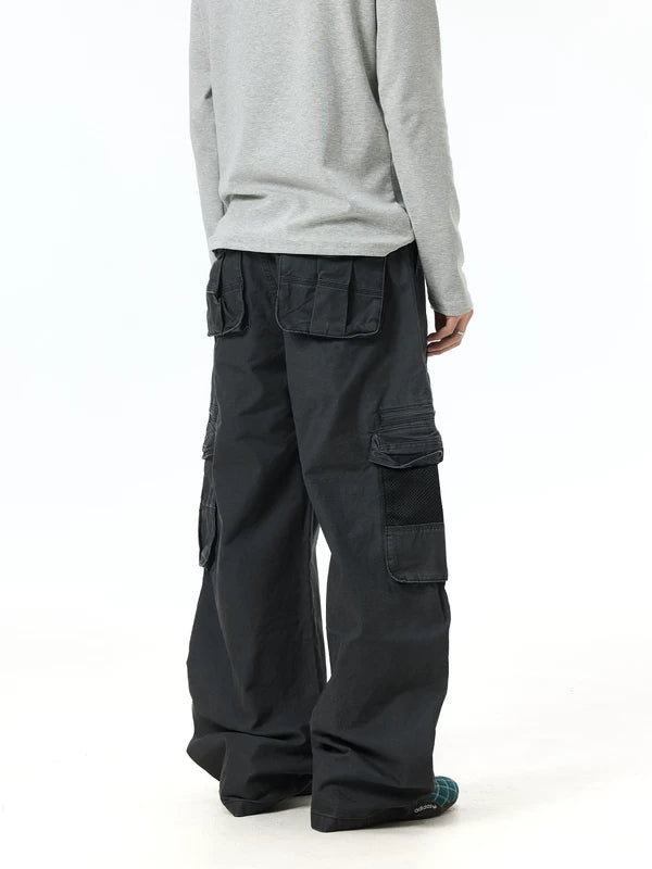 Vintage Washed Wide Leg Cargo Pants 4