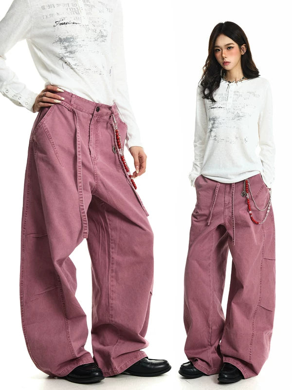 Vintage Wide Leg Deconstructed Cargo Pants 1