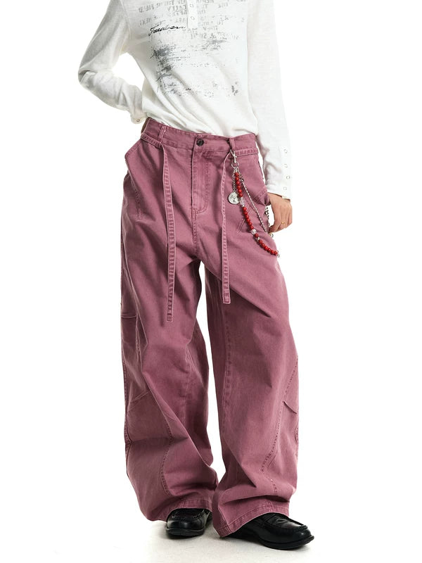 Vintage Wide Leg Deconstructed Cargo Pants 4