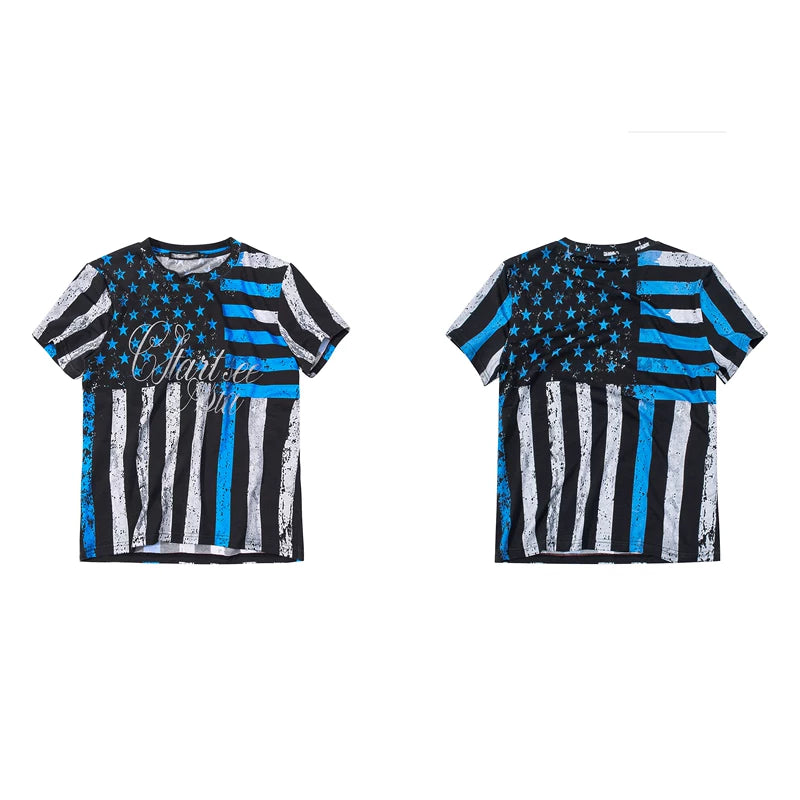 6265474530472,6265474530473,6265474530474,6265474530475, Visual Kei Flag Print T-Shirt