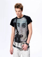 Visual Kei Portrait Print Raglan T-Shirt 1