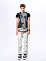 Visual Kei Portrait Print Raglan T-Shirt 4