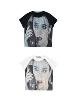 Visual Kei Portrait Print Raglan T-Shirt 5