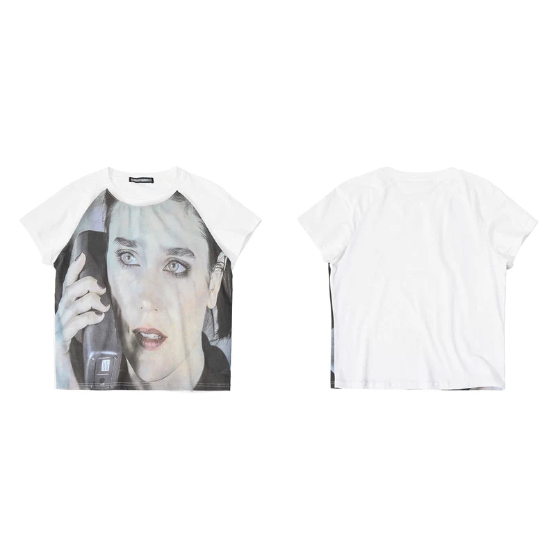 6259209658826,6259209658827,6259209658828,6259209658829, Visual Kei Portrait Print Raglan T-Shirt