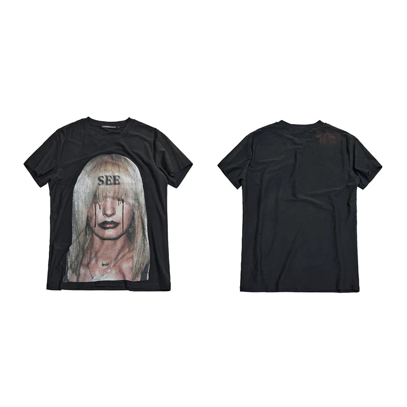 6078894780354,6078894780355,6078894780356,6078894780357, Visual Kei Portrait Print T-Shirt