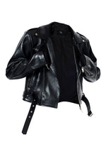 War Horse Print Distressed Leather Jacket 5
