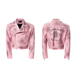 6026167256615,6026167256616,6026167256617,6026167256618, War Horse Print Distressed Leather Jacket