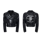6026167256619,6026167256620,6026167256621,6026167256622, War Horse Print Distressed Leather Jacket