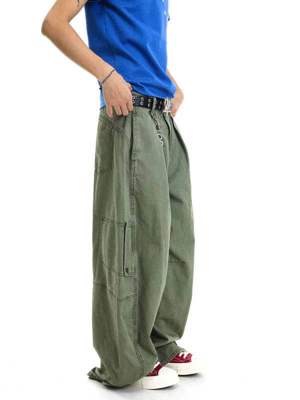 Washed Baggy Cargo Pants 2