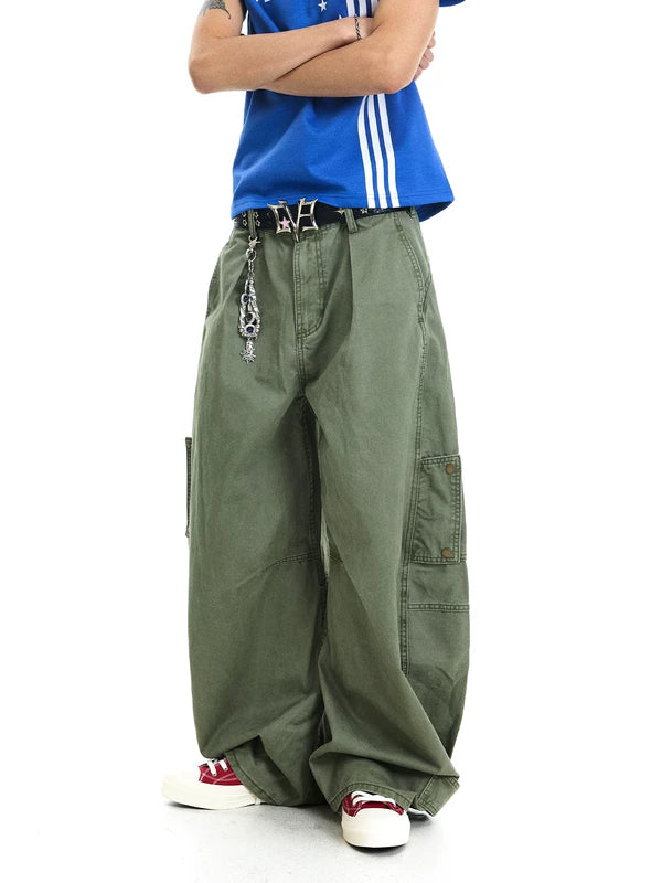 Washed Baggy Cargo Pants 3