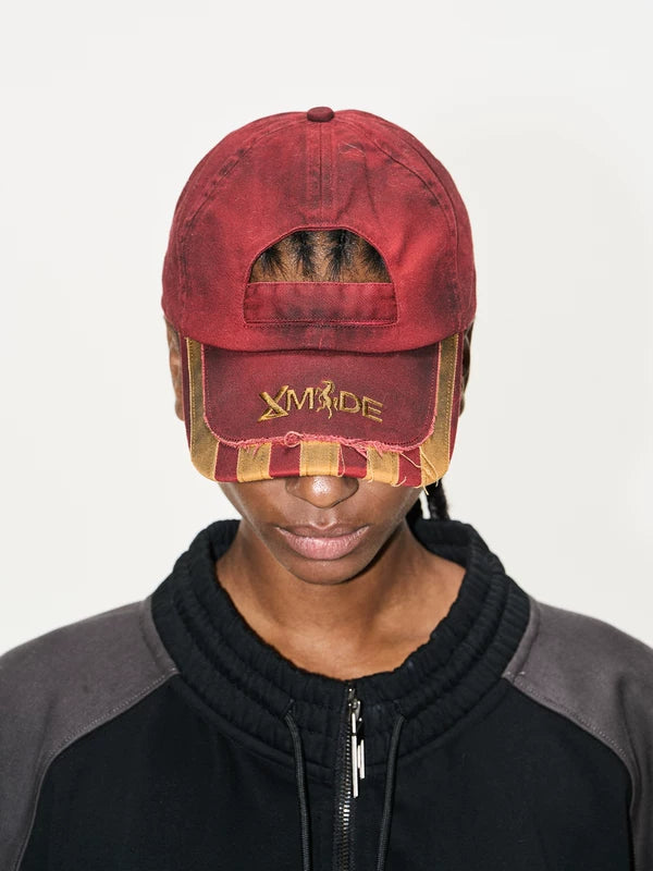 Washed Baseball Cap with Frayed Brim 1