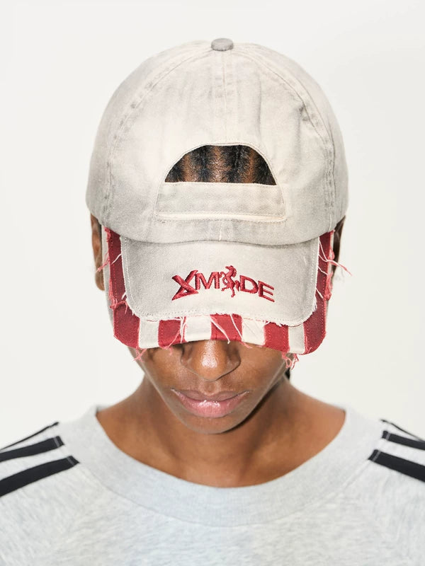 Washed Baseball Cap with Frayed Brim 5