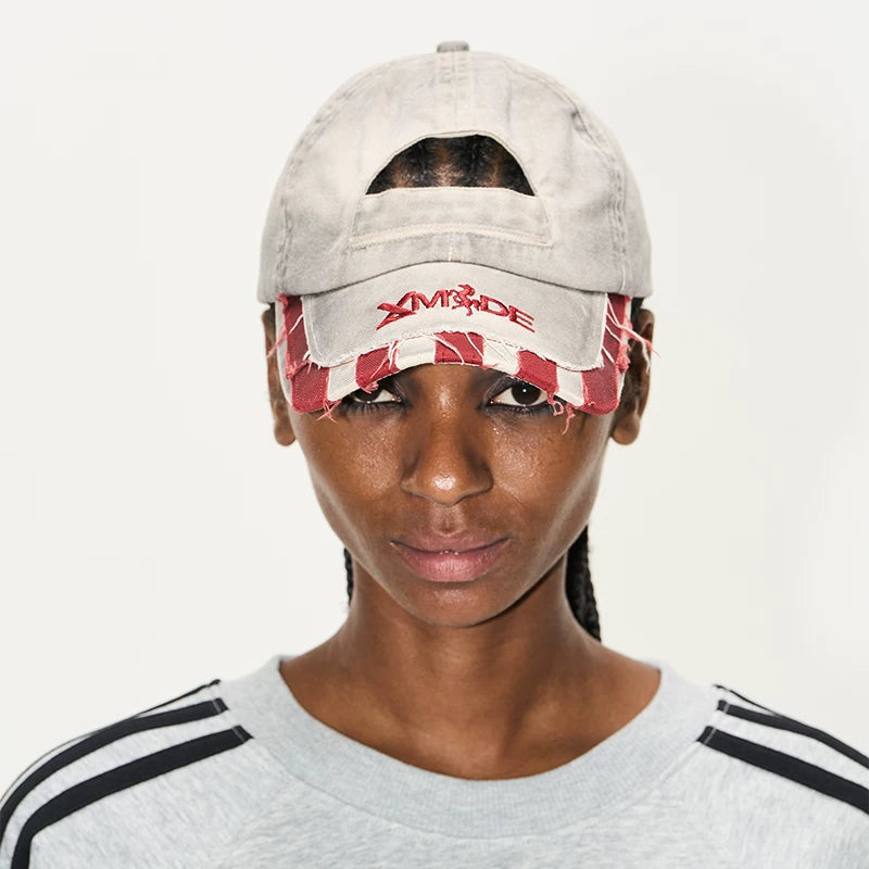 5892919067122, Washed Baseball Cap with Frayed Brim