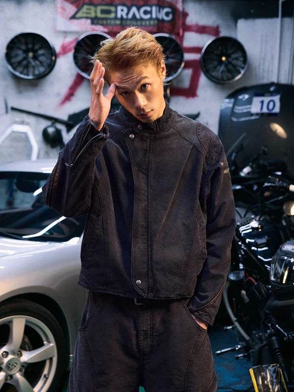 Washed Canvas Motorcycle Jacket 3