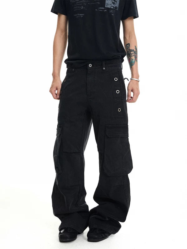 Washed Distressed Cargo Pants 3