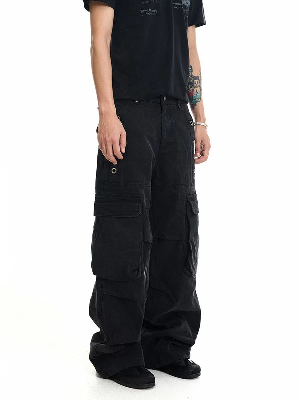 Washed Distressed Cargo Pants 4