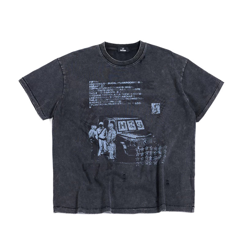 6032954168833,6032954168834,6032954168835, Washed Distressed Graphic T-Shirt