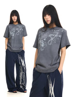 Washed Distressed Music Graphic T-Shirt 1