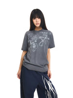 ,6247644830652,6247644830653,6247644830654,6247644830655, Washed Distressed Music Graphic T-Shirt