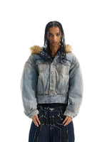Washed Distressed Oversized Denim Jacket 3