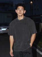 Washed Distressed T-Shirt With Metal Accents 1
