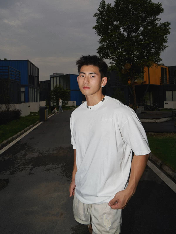 Washed Distressed T-Shirt With Metal Accents 3