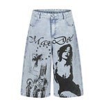 6077594137100,6077594137101,6077594137102,6077594137103, Washed Distressed Wide-Leg Cropped Jeans