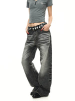Washed Distressed Wide Leg Denim Pants 3