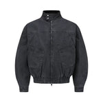 6202093543748,6202093543749,6202093543750,6202093543751, Washed Distressed Workwear Stand Collar Jacket