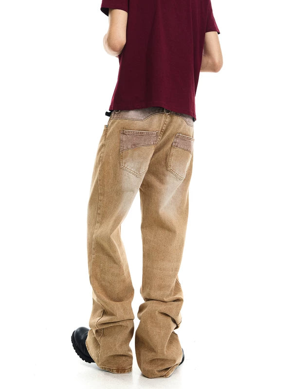 Washed Faded High Waist Flared Jeans 2
