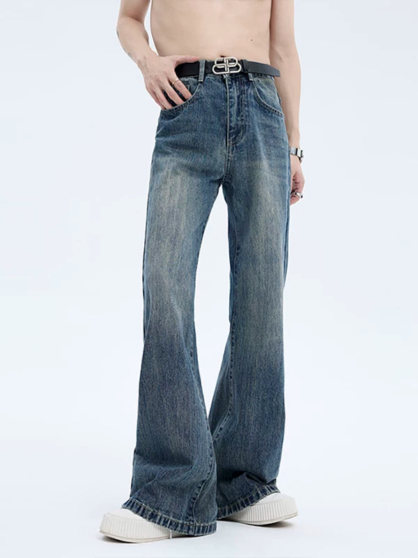 Washed Flare Denim Jeans 2
