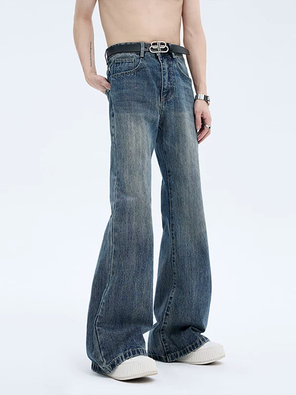 Washed Flare Denim Jeans 3