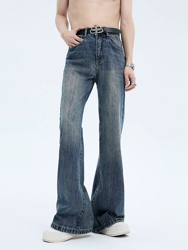 Washed Flare Denim Jeans 5