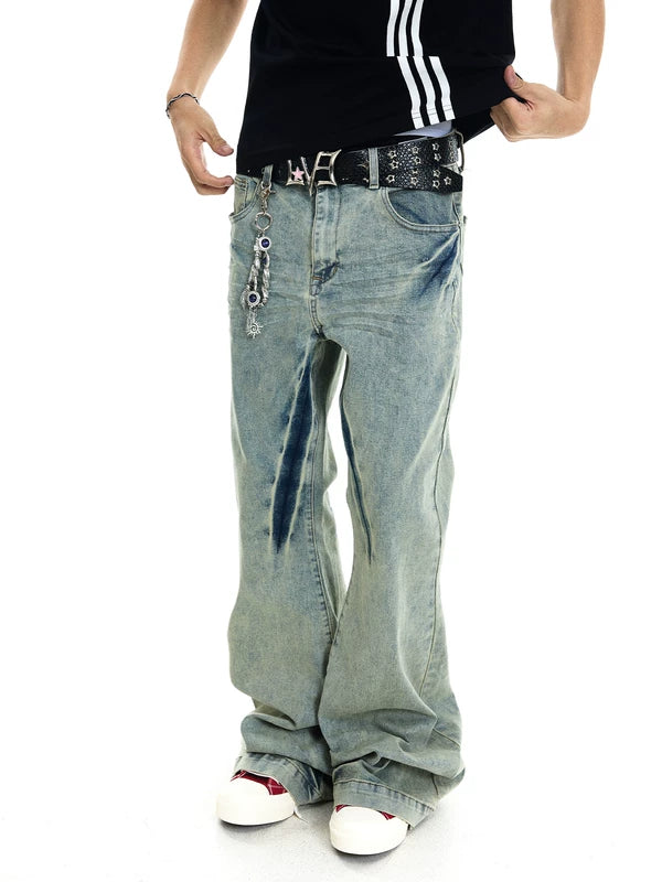 Washed Flared Jeans Pants 2