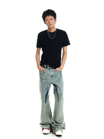 Washed Flared Jeans Pants 4