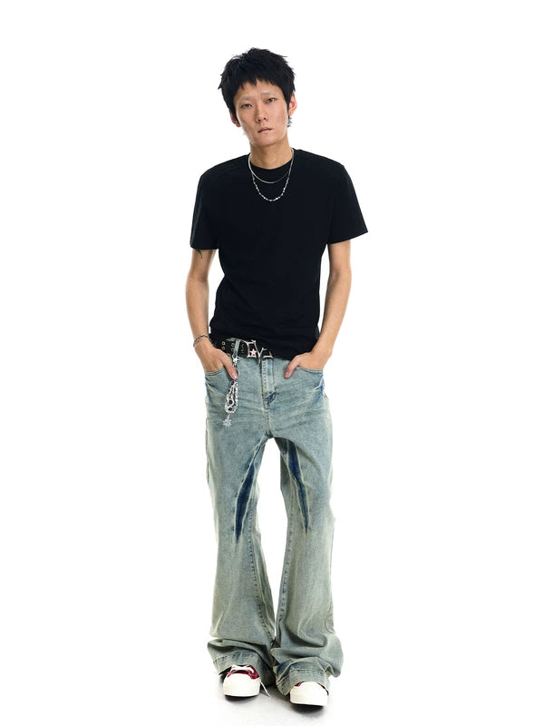 Washed Flared Jeans Pants 4