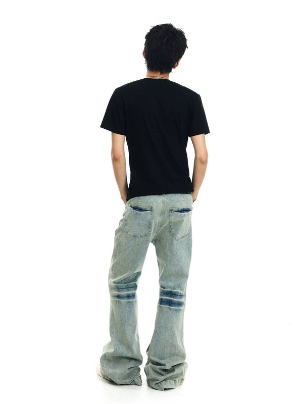 Washed Flared Jeans Pants 5
