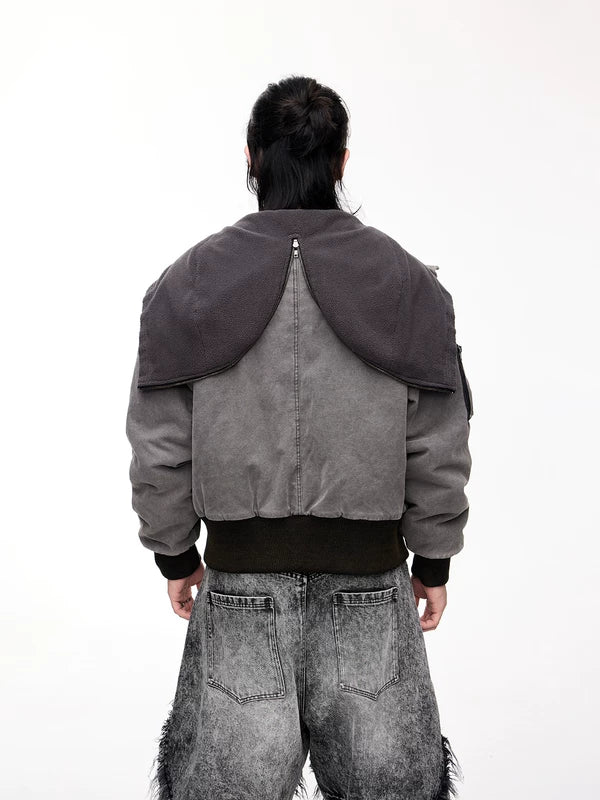 Washed Hooded Cotton Flight Jacket 3